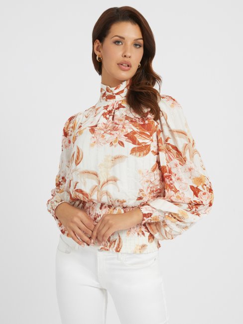 Haut Imprimé Fantaisie Florale Sur L'ensemble