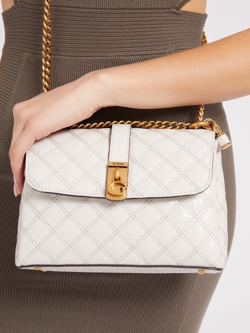 Gaia 4g Logo Sac à Bandoulière Guess Blanc