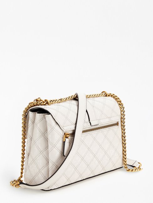 Gaia 4g Logo Sac à Bandoulière Guess Blanc