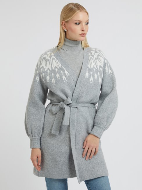 Cardigan Gris Jacquard Jacquard Guess Fair Isle