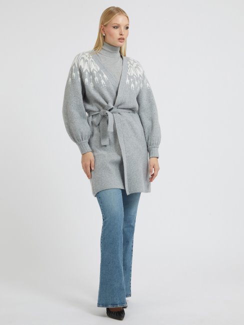 Cardigan Gris Jacquard Jacquard Guess Fair Isle