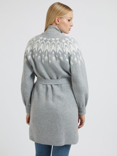 Cardigan Gris Jacquard Jacquard Guess Fair Isle