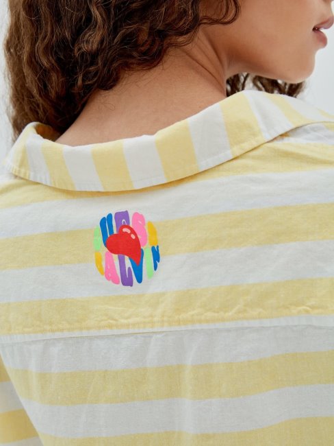 Guess Chemise Rayée Jaune