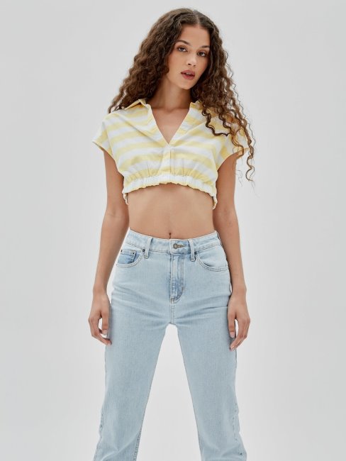 Guess Chemise Rayée Jaune