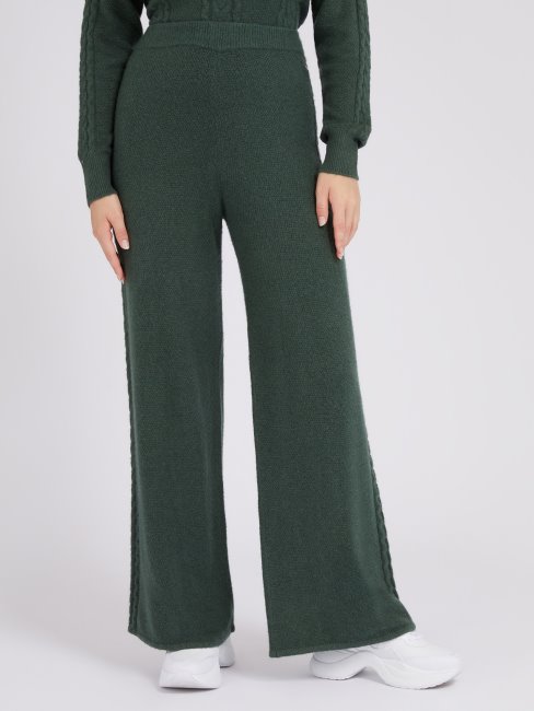 Guess Câbles Chandail Jambe Large Pantalon Vert
