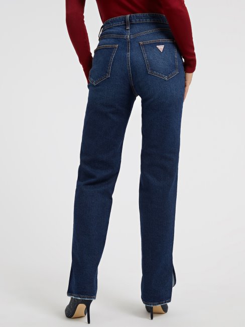 Guess Pantalon Droit En Denim Bleu