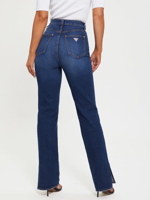 Guess Pantalon Droit En Denim Bleu