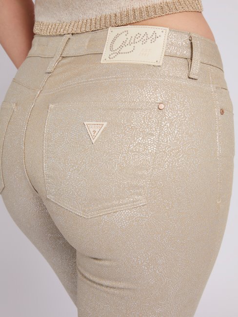 Pantalon Bootcut Imprimé Animalier Beige Guess