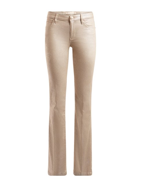Pantalon Bootcut Imprimé Animalier Beige Guess