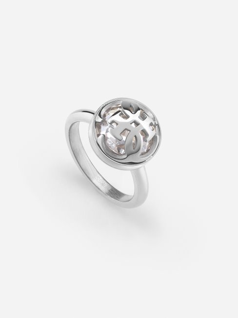 Bague 4g Logo Boule' Guess Argent