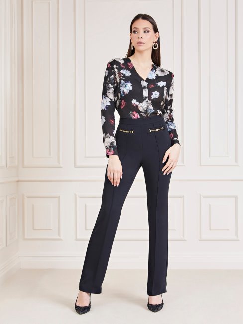 Guess Marciano Chemisier En Soie Fantaisie Florale