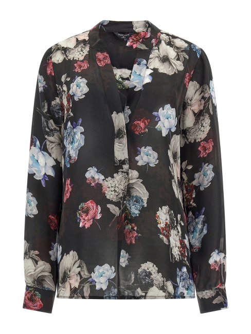 Guess Marciano Chemisier En Soie Fantaisie Florale