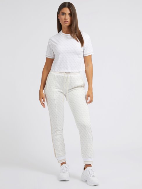 Tee Shirt Blanc Logo Guess All Over