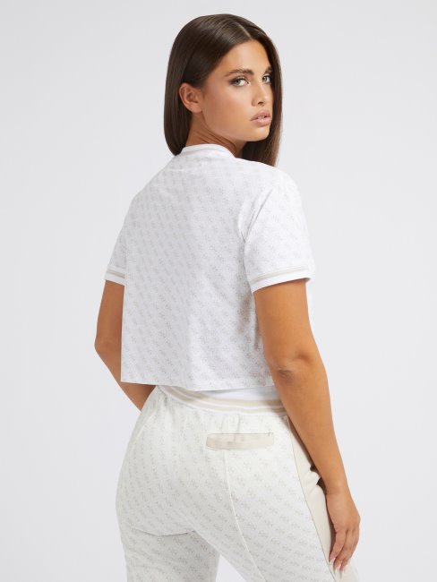 Tee Shirt Blanc Logo Guess All Over