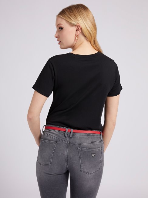 T-shirt Imprimé Sur Le Devant Noir Guess