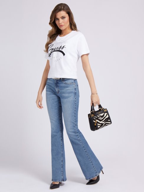 Tee Shirt Logo Devant Blanc Guess Nouvelle Tendance