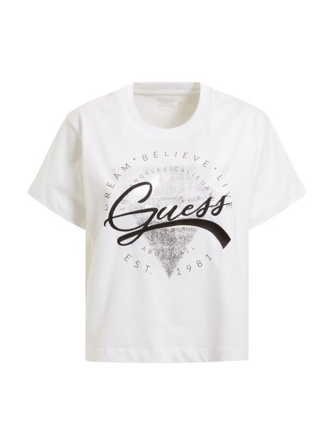 Tee Shirt Logo Devant Blanc Guess Nouvelle Tendance