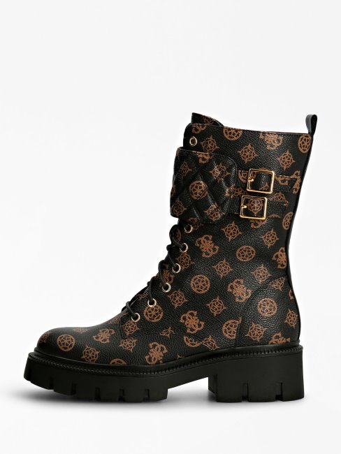 Guess Marron Sery 4g Pivoine Logo Botte De Combat