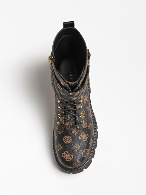 Guess Marron Sery 4g Pivoine Logo Botte De Combat