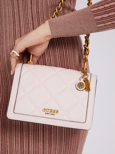 Sac à Bandoulière Matelassé Blanc Guess Abey