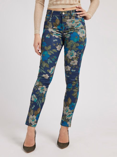Guess Pantalon Multi Imprimé Bleu Sur Toute La Surface