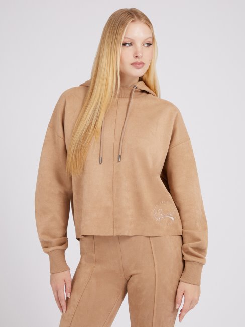 Sweat En Suédine Beige Guess