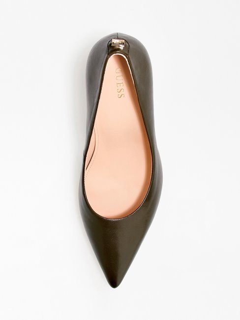 Guess Vert Escarpins Pierra En Cuir Véritable