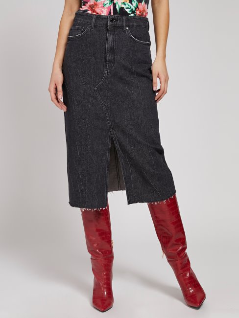 Jupe En Jean Moulante Grise Guess