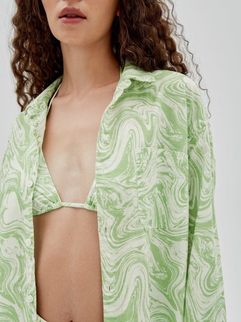 Chemise Imprimée Guess All Over Vert Multi