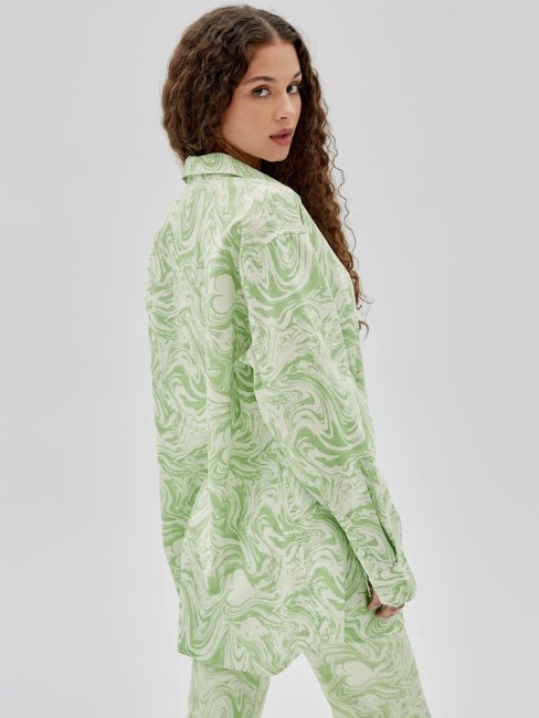 Chemise Imprimée Guess All Over Vert Multi