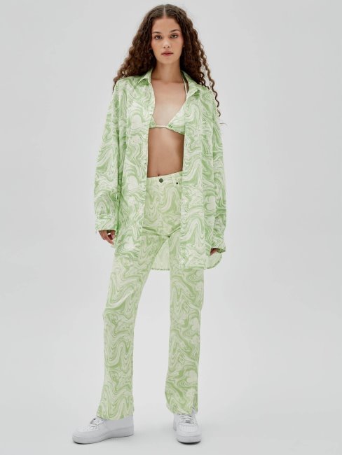 Chemise Imprimée Guess All Over Vert Multi