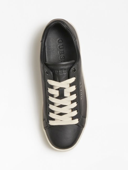 Guess Baskets En Cuir Véritable Rosalia Noir