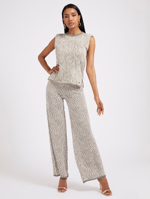 Pull Effet Animalier Gris Guess