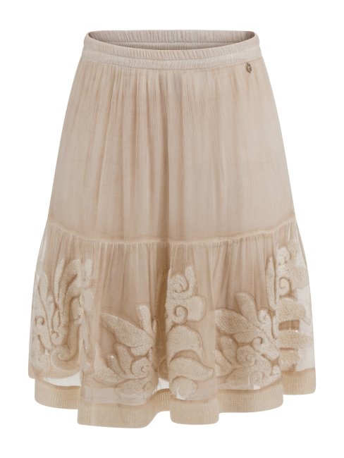 Jupe En Soie Blanche Brodée Guess