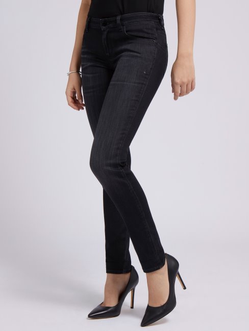 Pantalon En Denim Coupé Skinny Guess Noir Nouvelle Tendance