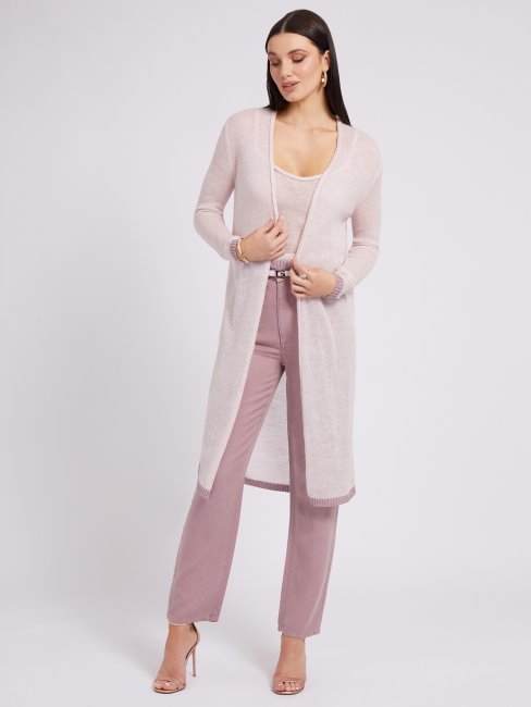Gilet Long Guess Rose Fil Lurex