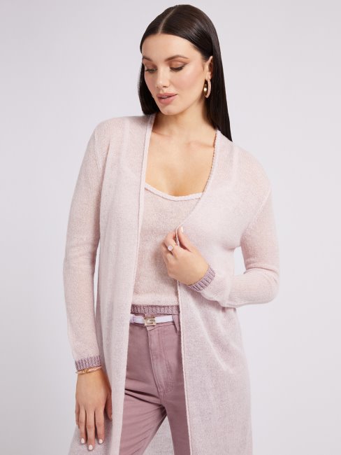 Gilet Long Guess Rose Fil Lurex