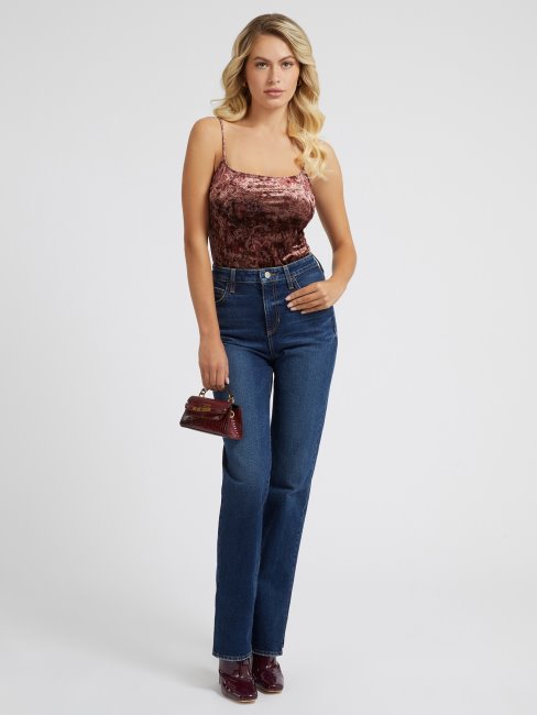 Corps Violet Imprimé Fleuri En Velours Guess