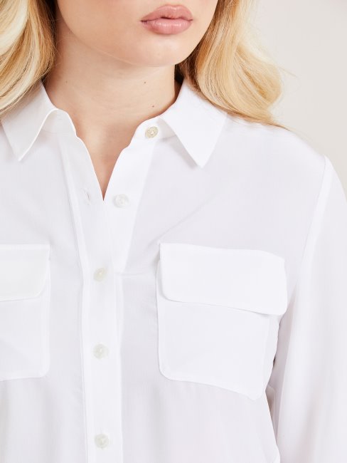 Guess Chemise Blanche En Soie Marciano