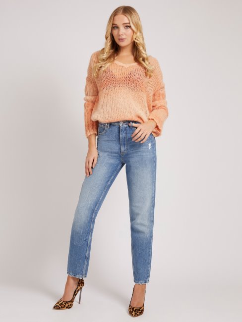 Guess Pull Orange En Laine Mélangée