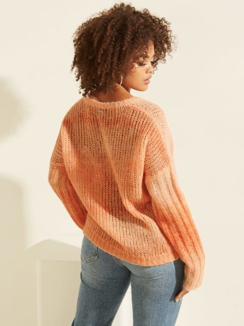 Guess Pull Orange En Laine Mélangée