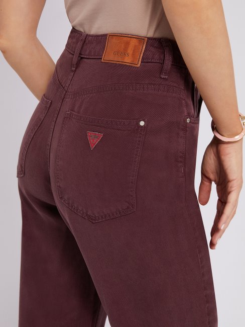 Guess Pantalon Denim Coupe Décontractée Bordeaux