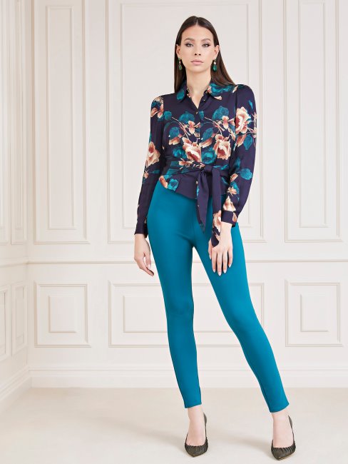 Chemise Bleu Imprimé Fleuri Multi Marciano Guess