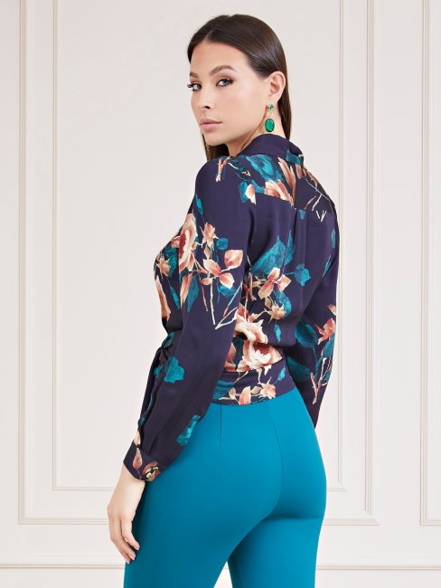 Chemise Bleu Imprimé Fleuri Multi Marciano Guess