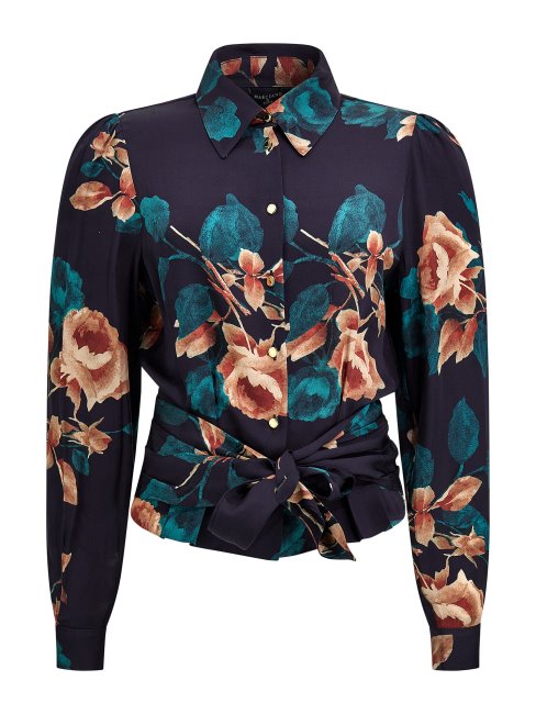 Chemise Bleu Imprimé Fleuri Multi Marciano Guess