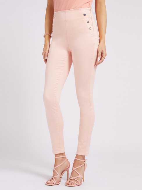 Guess Pantalon à Boutons Apparents Rose