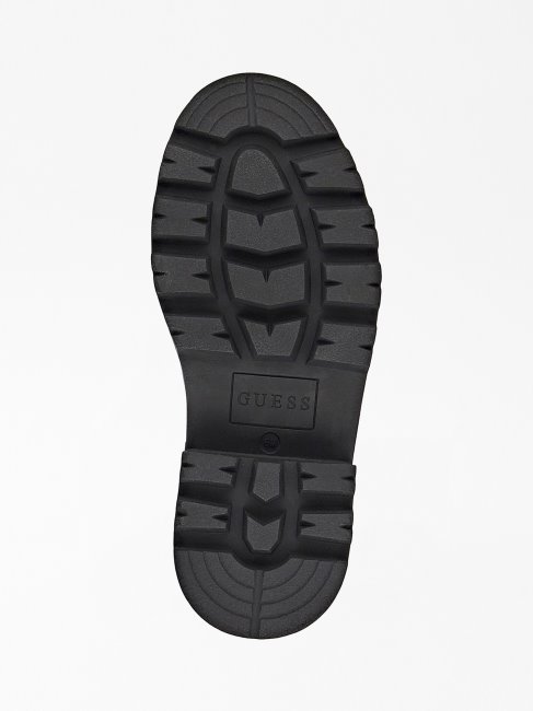 Guess Vaney Bottes De Combat En Similicuir Noir