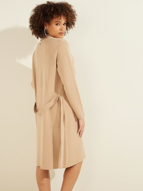 Cardigan Beige Ceinturé En Cachemire Mélangé Guess