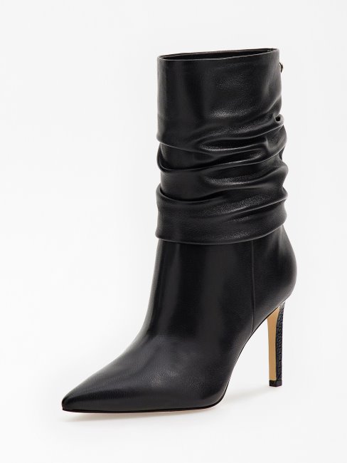 Guess Bottines Dabbi En Cuir Véritable Noir