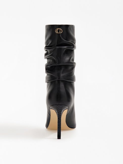 Guess Bottines Dabbi En Cuir Véritable Noir
